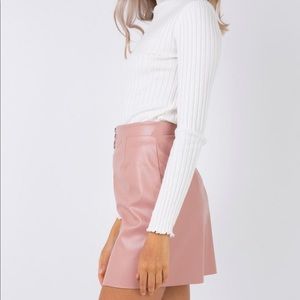 Princess Polly pink leather mini skirt
